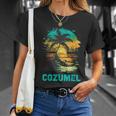 Cozumel Mexico Tropical Sunset Beach Souvenir Vacation Unisex T-Shirt Gifts for Her