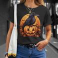 Crow Bird On Pumpkin Crow And Jack O Lantern Halloween Party T-Shirt Gifts for Her