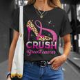 Crush Breast Cancer Awareness High Heel Leopard Pink Ribbon T-Shirt Gifts for Her