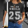 Custom Proud Football Uncle Number 25 Personalized For Men Unisex T-Shirt Gifts for Her