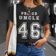 Custom Proud Football Uncle Number 46 Personalized For Men Unisex T-Shirt Gifts for Her