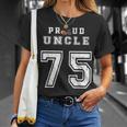 Custom Proud Football Uncle Number 75 Personalized For Men Unisex T-Shirt Gifts for Her