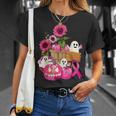 Cute Ghosts And Pink Ribbon Pumpkins Breast Cancer Awareness T-Shirt Gifts for Her