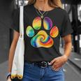 Cute Tie Dye Dog Lover Paw Print Pet Owner Paw Print Tie Dye T-Shirt Gifts for Her