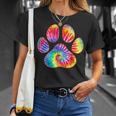 Cute Tie Dye Paw Print Pet Owner Paw Print Tie Dye Dog Lover T-Shirt Gifts for Her