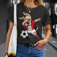 Dabbing Dog Peru Soccer Fans Jersey Peruvian Flag Football T-Shirt Gifts for Her