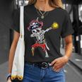 Dabbing Skeleton Pirate & Softball Ball Halloween Costume T-Shirt Gifts for Her