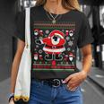 Dabbing Through The Snow Santa Ugly Christmas Sweater T-Shirt Gifts for Her
