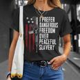 Dangerous Freedom Over Peaceful Slavery Pro Guns Ar15 T-Shirt Gifts for Her