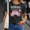 Depresso Funny Coffee More Espresso Less Depresso Unisex T-Shirt Gifts for Her