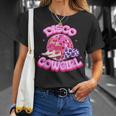 Disco Pink Cowgirl Hat & Boot Rodeo Western Country Southern Rodeo Funny Gifts Unisex T-Shirt Gifts for Her