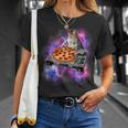 Dj Cat Eats Pizza In Galaxy T-shirt Gifts for Her