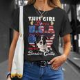 Dog Border Collie This Girl Loves Usa And Her Dog 4Th Of July Border Collie Unisex T-Shirt Gifts for Her