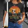Dog Papillon Mens Retro Style Best Papillon Dad Ever Fathers Day Unisex T-Shirt Gifts for Her
