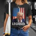 Donald Trump 2024 Shot President Legend American Flag T-Shirt Gifts for Her