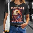 Eagle American Flag My Favorite Color Is Freedom Patriotic Unisex T-Shirt Gifts for Her