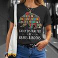 Easily Distracted By Bears & Books Lover Mammal Animal T-Shirt Gifts for Her