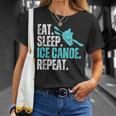 Eat Sleep Ice Canoe Repeat Ice Canoeing Winter Sport T-Shirt Gifts for Her