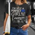 European Union Flag Girl European Pride Souvenir Funny Unisex T-Shirt Gifts for Her