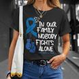 In Our Family Nobody Fights Alone Colon Cancer Awareness T-Shirt Gifts for Her
