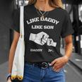Father Son Fist Bump Matching Fathers Day Daddy Dad & Son Unisex T-Shirt Gifts for Her