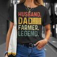 Fathers Day Husband Dad Farmer Legend Funny Vintage Unisex T-Shirt Gifts for Her