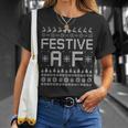 Festive Af Reindeer Adult Ugly Christmas Sweater T-Shirt Gifts for Her