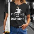 Fighting My Demons Satan Devil Satanic Occult Satanism Witch Witch T-Shirt Gifts for Her