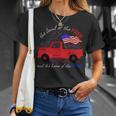 Fourth Of July Patriotic Classic Pickup Truck American Flag Unisex T-Shirt Gifts for Her