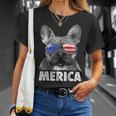 French Bulldog 4Th Of July Merica American Flag Unisex T-Shirt Gifts for Her