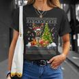 Christmas Lights Yorkie Dog Xmas Ugly Sweater T-Shirt Gifts for Her