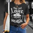 Funny Cowgirl Hat Music Lover This Girl Loves Country Music Unisex T-Shirt Gifts for Her