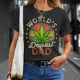 Funny Fathers Day 420 Weed Dad Vintage Worlds Dopest Dad Gift For Women Unisex T-Shirt Gifts for Her