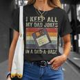 Funny Fathers Day Daddy Jokes In Dad-A-Base Vintage Retro Unisex T-Shirt Gifts for Her