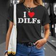 I Love Dilfs I Heart Dilfs Red Heart Cool T-Shirt Gifts for Her