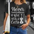 Funny Never Underestimate A Girl And Her Cello Unisex T-Shirt Gifts for Her
