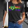 Gay Pride Brazilian Brazil Flag Unisex T-Shirt Gifts for Her