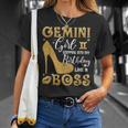 Gemini Girl Stepping Into My Birthday Like A Boss Heel Unisex T-Shirt Gifts for Her