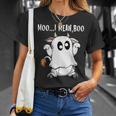 Ghost Cow Moo I Mean Boos Funny Farmer Halloween Costume Unisex T-Shirt Gifts for Her