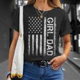 Girl Dad American Flag Father Of Girls Fathers Day Vintage Unisex T-Shirt Gifts for Her