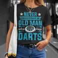 Grandparents Never Underestimate An Old Man Who Plays Darts T-Shirt Gifts for Her