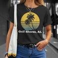 Gulf Shores Alabama Retro Vintage Palm Tree Beach T-Shirt Gifts for Her
