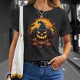 Halloween Scary Gaming Jack O Lantern Pumpkin Face Gamer T-Shirt Gifts for Her