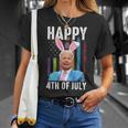 Happy 4Th Of July Joe Biden Easter Day Rabbit Bunny Eggs Unisex T-Shirt Gifts for Her