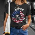 Happy 4Th Of July Vintage Sunflower American Flag Patriotic Patriotic Funny Gifts Unisex T-Shirt Gifts for Her