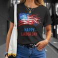 Happy Labor Day Fireworks And American Flag Labor Patriotic T-Shirt Gifts for Her
