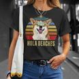 Hola Beaches Corgi Dog Funny Beach Summer Unisex T-Shirt Gifts for Her