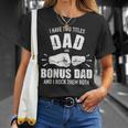 I Have Two Titles Dad And Bonus Dad And Rock Them Both Unisex T-Shirt Gifts for Her