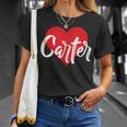 I Love Carter First Name I Heart Named Unisex T-Shirt Gifts for Her