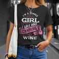 Im A Simple Girl I Love Dogs Camping And Wine Unisex T-Shirt Gifts for Her